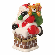 Porcelain Surprise Christmas Ornaments - Santa in Chimney Style 2