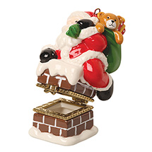 Alternate image for Porcelain Surprise Christmas Ornaments - Santa in Chimney Style 2