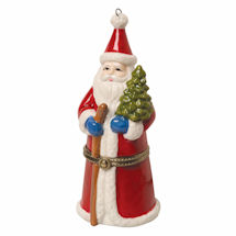 Alternate image for Porcelain Surprise Christmas Ornaments - Vintage Santa with Tree