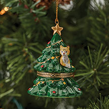 Alternate image for Porcelain Surprise Christmas Ornaments - Cat in Tree