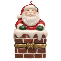 Alternate image Porcelain Surprise Christmas Ornaments- Santa in Chimney