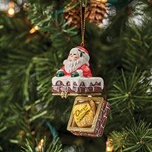 Alternate image Porcelain Surprise Christmas Ornaments- Santa in Chimney