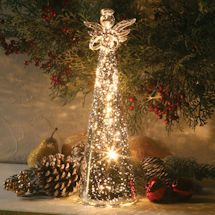 Alternate image for Lighted Mercury Glass Angel Statue