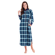 Alternate image for Women's Flannel Lounger Long Plaid Night Gown