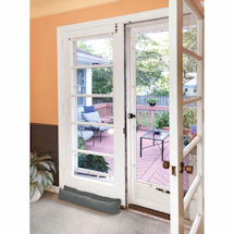 Alternate Image 1 for Home District French Door Draft Dodger - Weighted Door and Window Breeze Guard, Noise Blocker, Bug Stopper