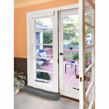 Alternate Image 5 for Home District French Door Draft Dodger - Weighted Door and Window Breeze Guard, Noise Blocker, Bug Stopper