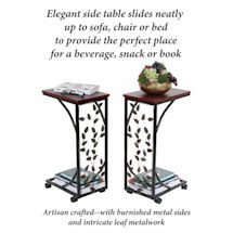 Alternate Image 4 for Leaf Design Side Table with Wheels