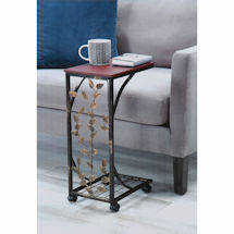 Product Image for Leaf Design Side Table with Wheels