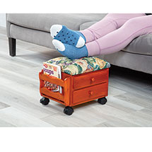 Alternate image Wood Storage Footrest with Drawers