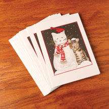 Alternate Image 1 for Sleeping Kitty Christmas Cards
