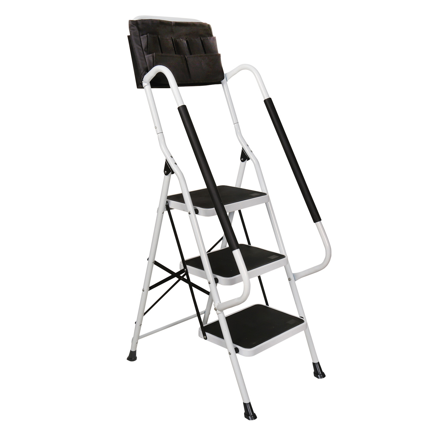 Details about   Home Use 3-Step Ladder Folding Non-Slip Safety Tread Short Handrail Iron Ladder 
