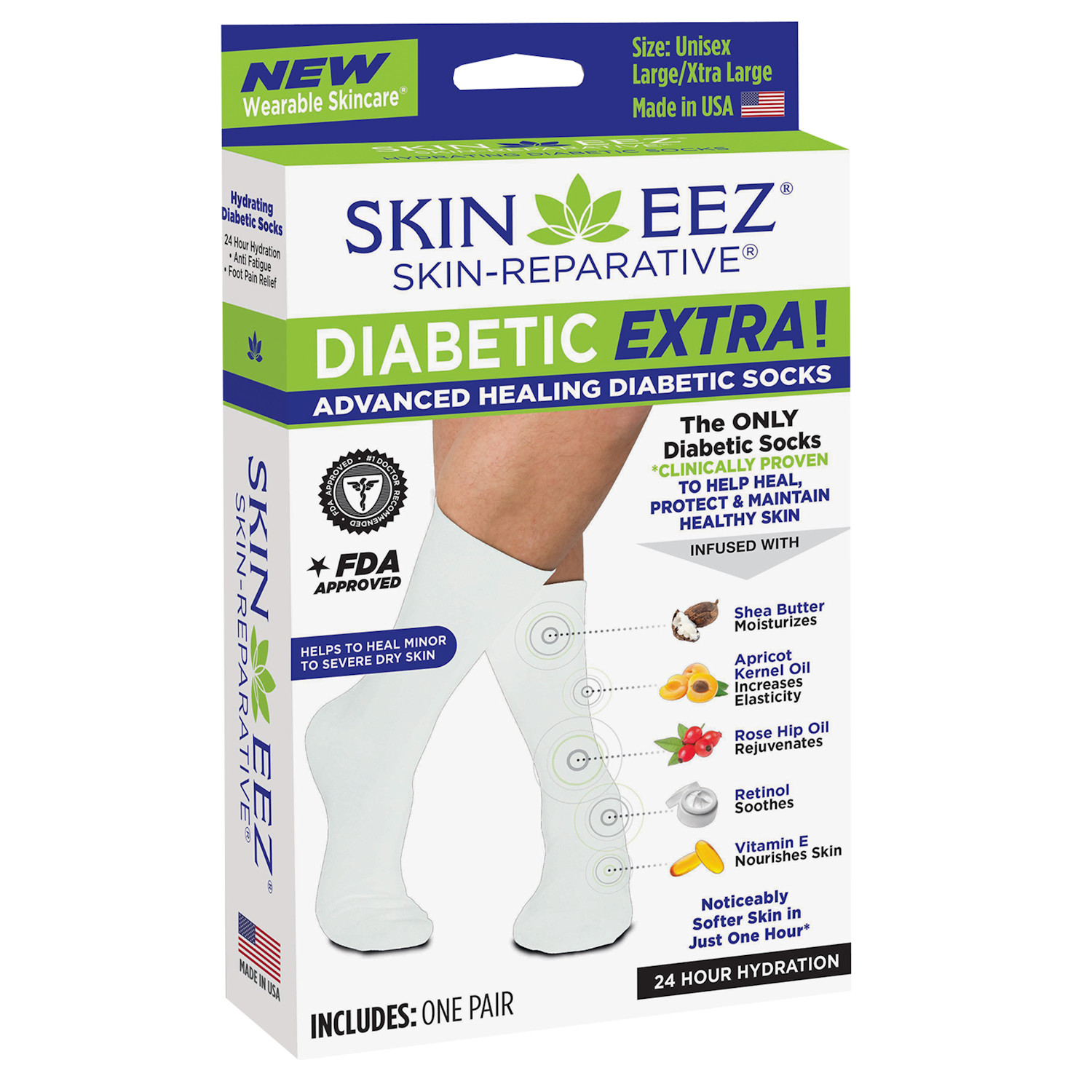 Skineez® Unisex Advanced Healing Diabetic Knee High Socks | Support ...