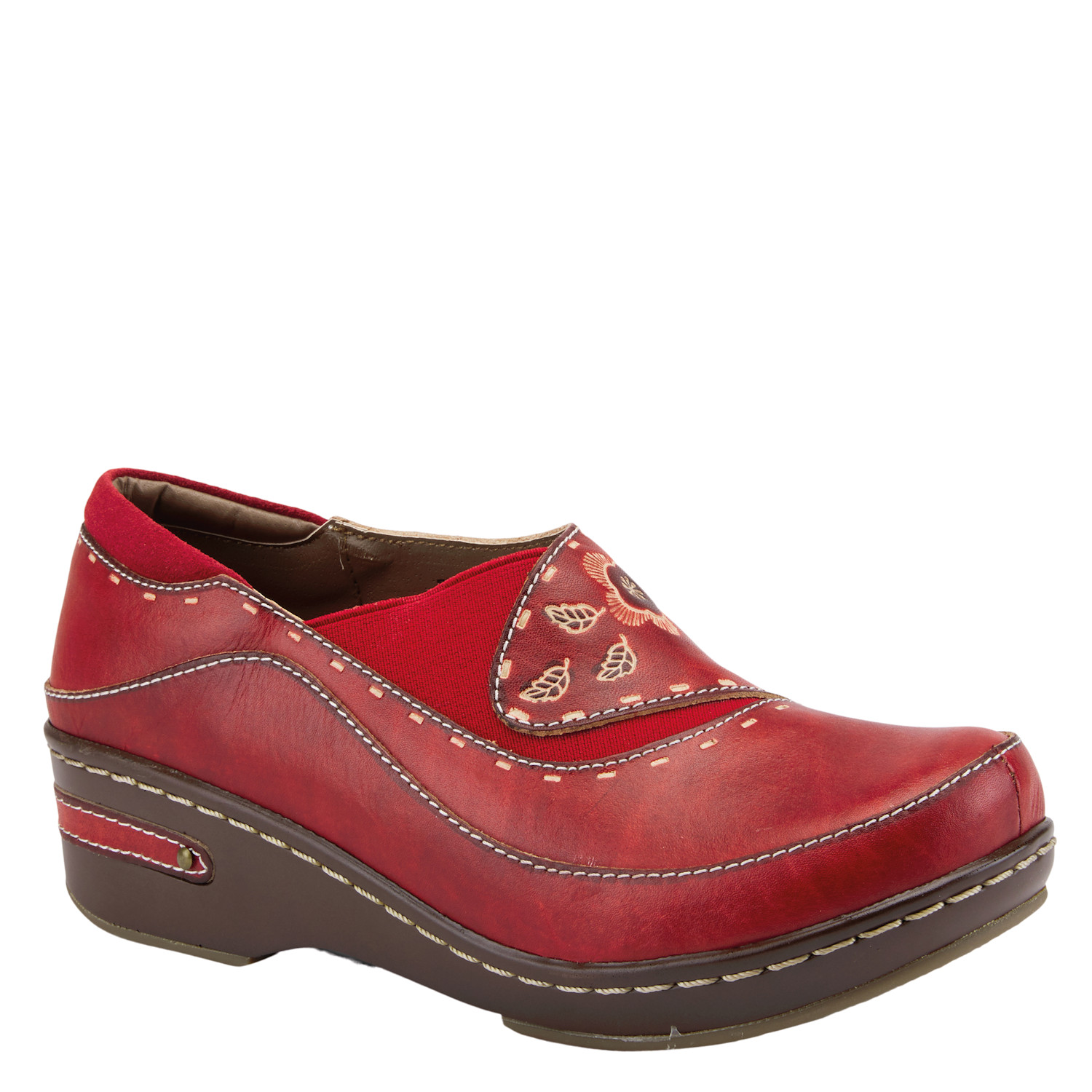 Spring Step Women's Closed-Back Hand-Painted Leather Clogs | Support Plus